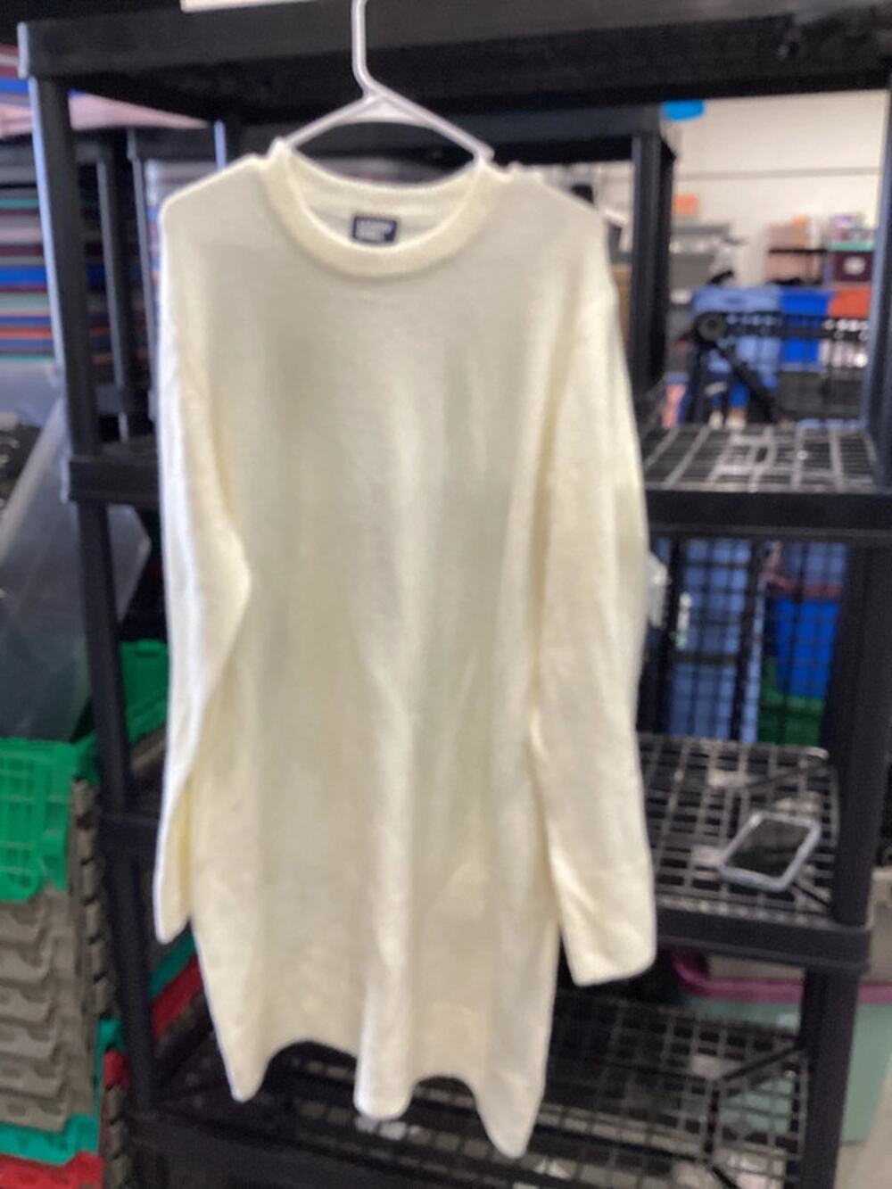 Lands End white sweater dress. Size large.